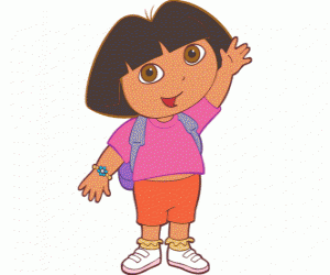 Puzzle Ντόρα η Explorer, με ένα ροζ πουκάμισο